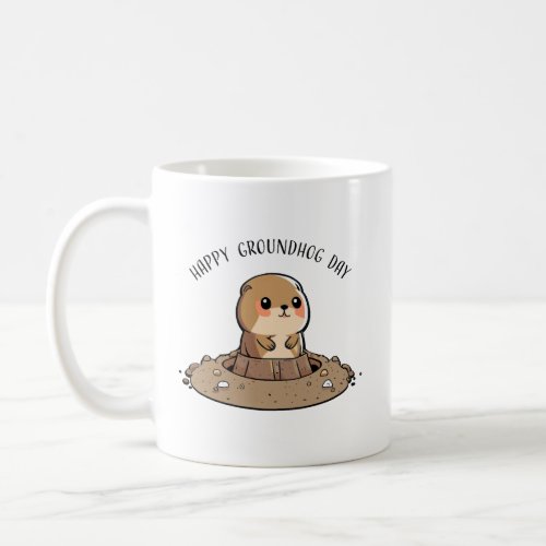 Groundhog Day Kawaii Mug