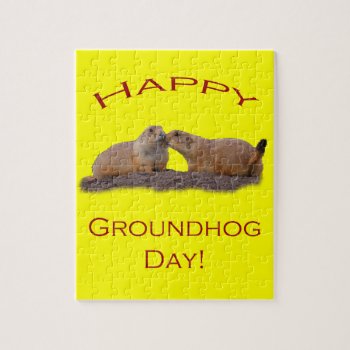 Groundhog Day Kiss Jigsaw Puzzle by WorldDesign at Zazzle