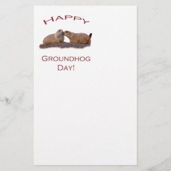 Groundhog Day Kiss Stationery by WorldDesign at Zazzle