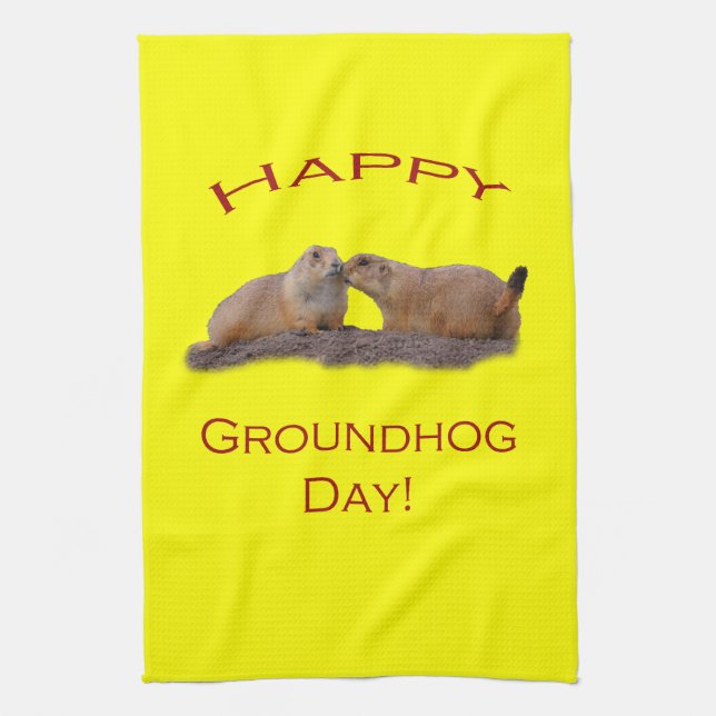 Groundhog Day Kiss Towel (Vertical)