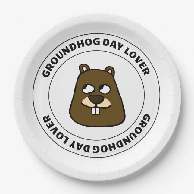 Groundhog Day Lover Paper Plates (Front)