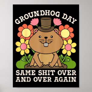 Groundhog Day Men Women Animal Lovers Retro 60s 70 Poster