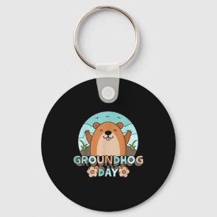 Groundhog Day Men Women Retro Vintage 60s 70s 80s  Keychain