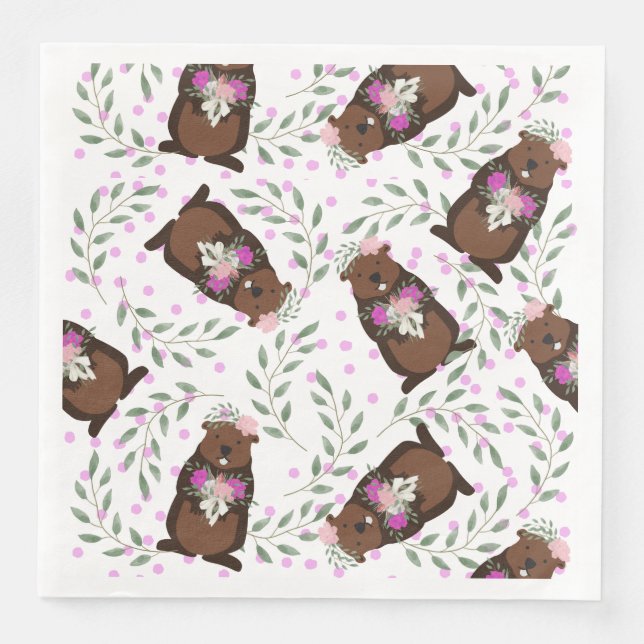 Groundhog Day Paper Napkin (Front)