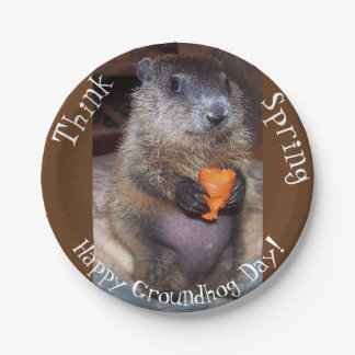 Groundhog Day Paper Plates