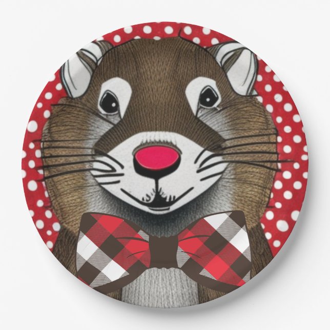 Groundhog Day Paper Plates (Front)