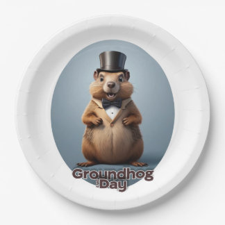 Groundhog Day Paper Plates