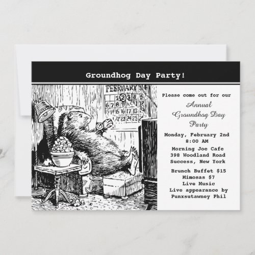 Groundhog Day Party Invitation