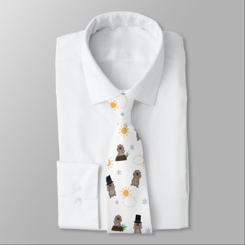 Groundhog Day Pattern Neck Tie by Moma_Art_Shop at Zazzle