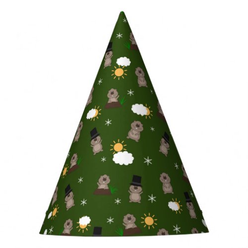 Groundhog Day Pattern Party Hat