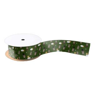 Groundhog Day Pattern Satin Ribbon