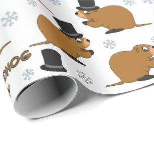 Groundhog day pattern wrapping paper