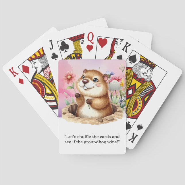 Groundhog Day Poker Cards – Fun and Quirky  (Back)