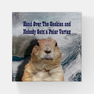 Groundhog Day Polar Vortex Paperweight