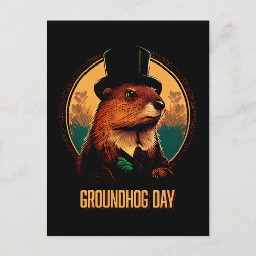 Groundhog Day Postcard