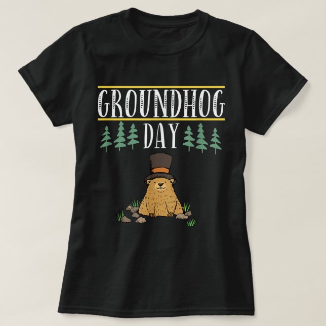 Groundhog Day Shirt Cute Ground Hog Tee Men Women  (Design Front)