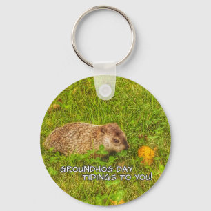 Groundhog Day tidings to you! keychain
