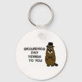 Groundhog Day tidings to you! Keychain (Back)