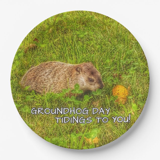 Groundhog Day tidings to you! plates (Front)