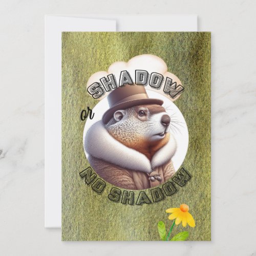 Groundhog day watercolor holiday card
