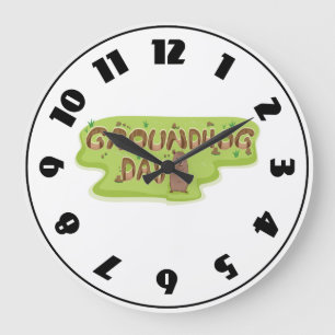 Groundhog Day Wood Lettering Large Clock