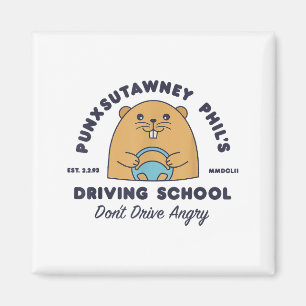 Groundhog Driving School Funny Men Women Retro Rod Magnet