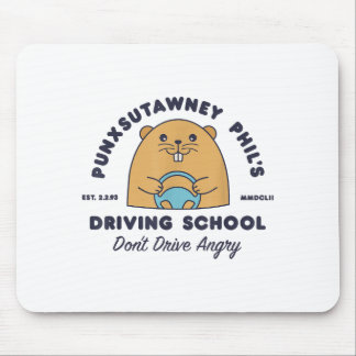 Groundhog Driving School Funny Men Women Retro Rod Mouse Pad