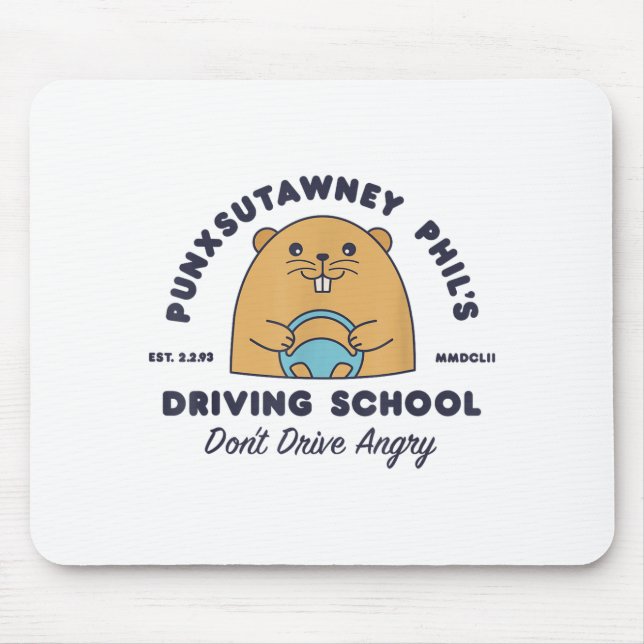 Groundhog Driving School Funny Men Women Retro Rod Mouse Pad (Front)