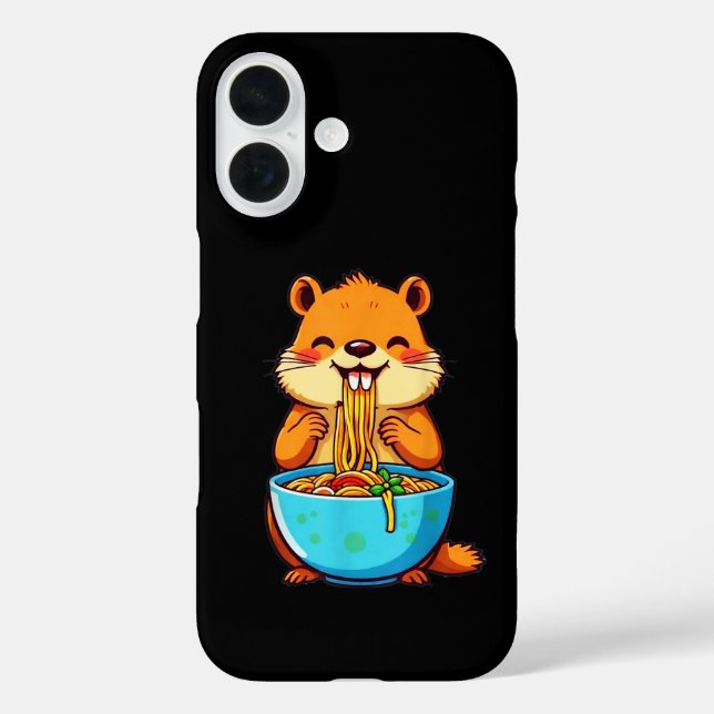 Groundhog Eating Ramen Happy Groundhog Day Case-Mate iPhone Case (Back)