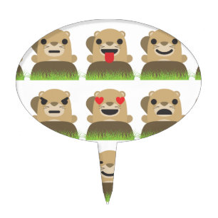 groundhog emojis cake topper