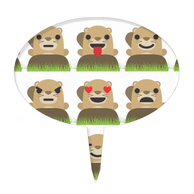groundhog emojis cake topper (Front)