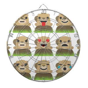 groundhog emojis dart board