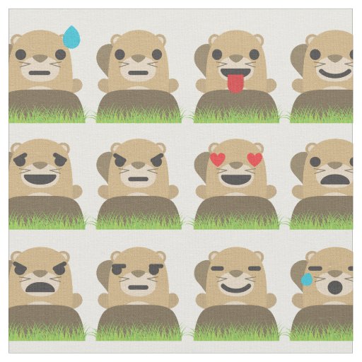 groundhog emojis fabric