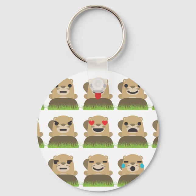 groundhog emojis keychain (Front)