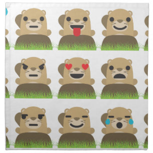 groundhog emojis napkin