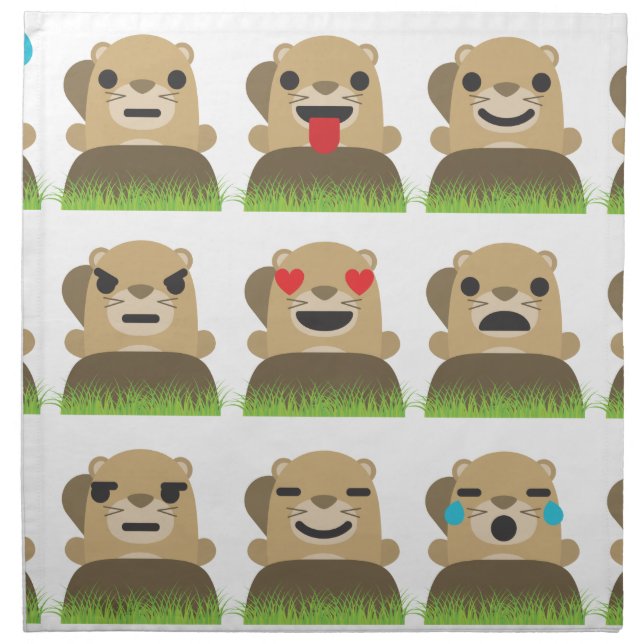 groundhog emojis napkin (Front)