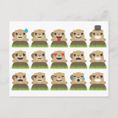 groundhog emojis postcard