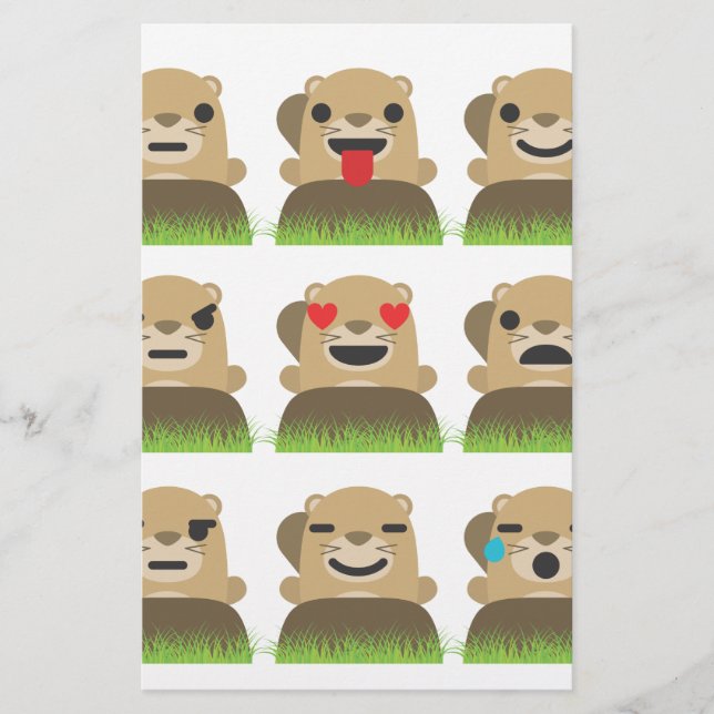 groundhog emojis stationery (Front)