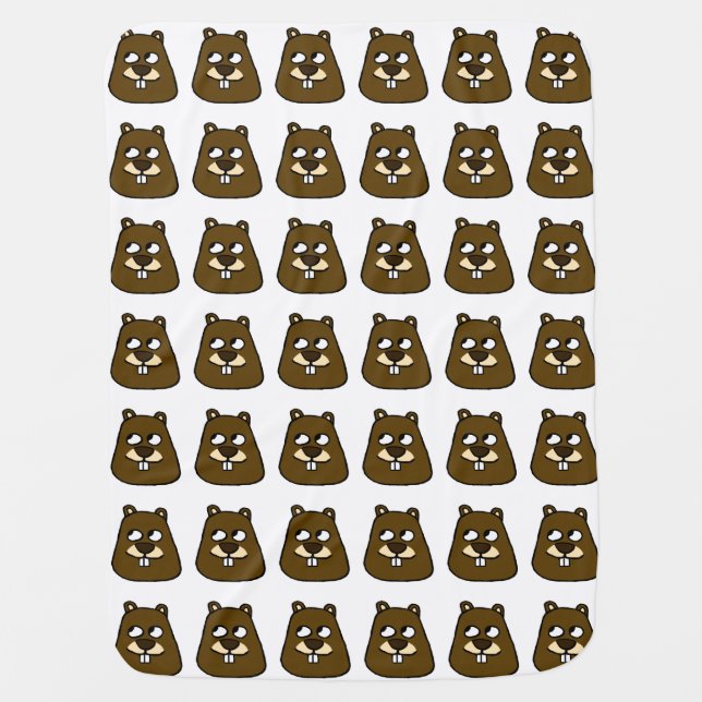 Groundhog Face Baby Blanket (Front)