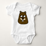 Groundhog Face Baby Bodysuit