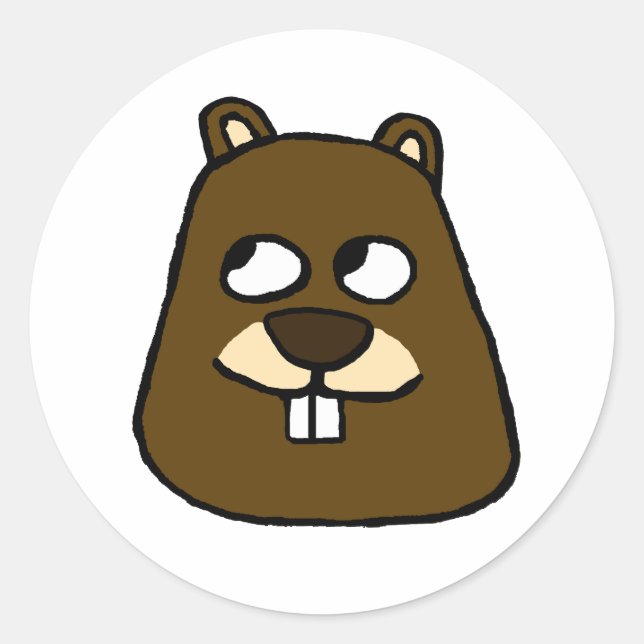 Groundhog Face Classic Round Sticker (Front)