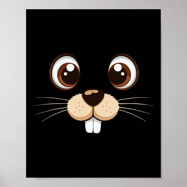 Groundhog Face Costume Kids Groundhog Day Hallowee Poster (Front)