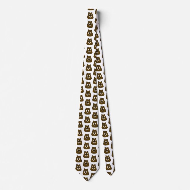Groundhog Face Neck Tie (Front)