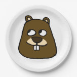 Groundhog Face Paper Plates