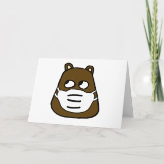 Groundhog Face with Face Mask Card