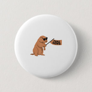 Groundhog Fake News Marmot Influencer Social Media Button