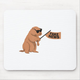 Groundhog Fake News Marmot Influencer Social Media Mouse Pad
