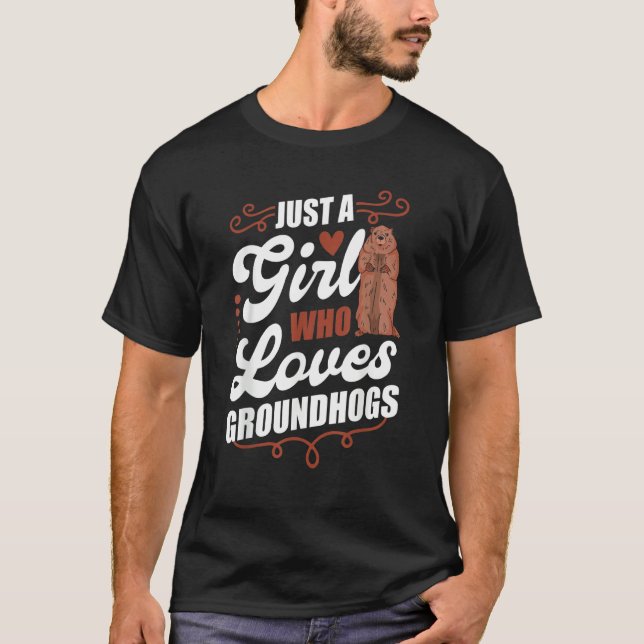 Groundhog Girl Marmot Woodchuck T-Shirt (Front)
