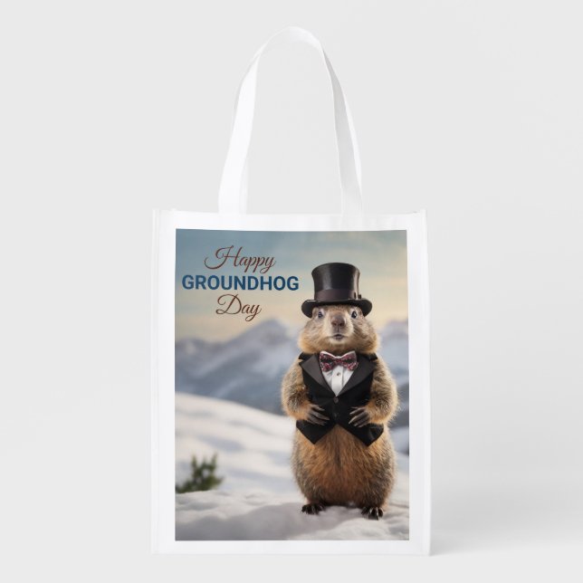 Groundhog  grocery bag (Front)