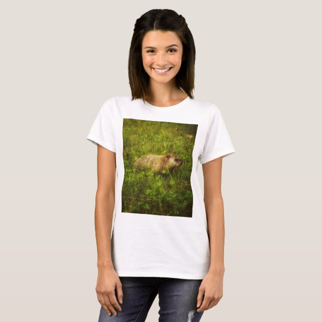 Groundhog in a field t-shirt (Front Full)